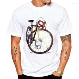 Men's T Shirts Summer Bicycle Road Retro Art 3D Printed T-shirt Short Sleeve Sports White Casual Hip Hop