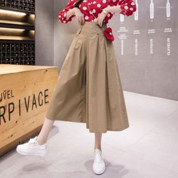 Women's Pants Cargo Baggy Cotton Skirts Women Lady Casual Leisure Wide Leg Culottes Streetwear Loose Trousers Summer Spring Chic Bottoms