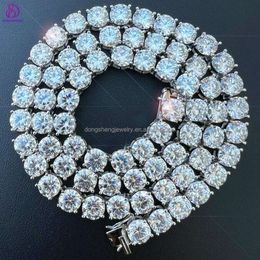 8mm Hip Hop Fine Jewelry 925 Silver Vvs Moissanite Diamond Iced Out Tennis Chain Bracelet Necklace for Men Women