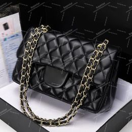 Designer bags Chain Bag plaid flap 7A CF caviar shoulder handbag gold silver chain leather double letter solid color buckle square stripe lady chanel messenger