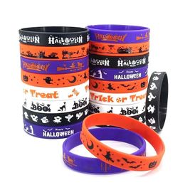 Halloween Decorations Silicone Wristband Trick Bracelet Pumpkin Waterproof Halloween Decor Party Supplies