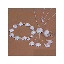 Wedding Jewellery Sets High Grade 925 Sterling Sier Rose Set Jewellery Sets Dfmss297 Brand New Factory Direct Sale Necklace Bracelet Earri Dhlsy