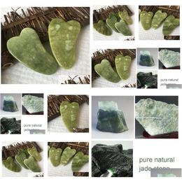 Party Favour Gift Natural Green Jade Guasha Gua Sha Board Masr For Scrap Therapy Mas Drop Delivery Home Garden Festive Supplies Event Oto72