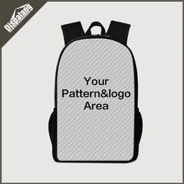 Personalised Customised Bags 3D Printing Laptop Backpacks Women Men Travel Bagpacks School Bags Mochilas Bookbags Rucksack Bolsas 272C