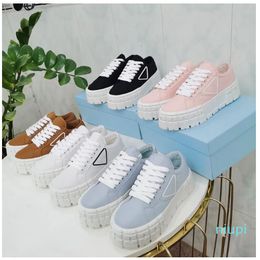 Designer Ladies Casual Shoes Round Head Strap Thick Sole Heighten White Brand Platform Canvas Sneakers Classic All-match Flat Sports Shoe