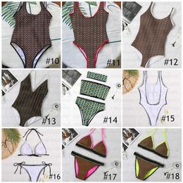 20 styles FF Mix Swimsuit Classics Brown Bikini Set Women Fashion Swimwear Bandage Sexy Bathing Suits With pad tags236h