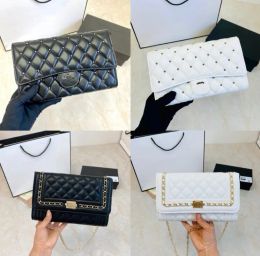 2023 New designer bag Shoulder Bag Luxury Mini phone bag chain bag Clutch Flap Women Check Classic Thread Purse Double Letters Solid ball Hasp Waist Square Stripe