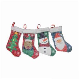 Christmas Decorations 2021 Socks Sequins 20X40Cm Santa Stocking Claus Snowman Xmas Tree Gift Bag Drop Delivery Home Garden Festive Par Dhu03