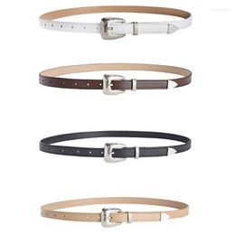 Belts L93F Adjustable Carved Floral Buckle Waist Belt PU Girl Women For Coat Skirts Jeans Durable