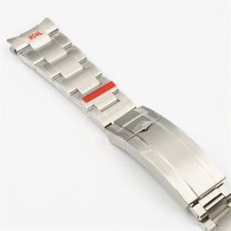 20mm 904L Stainless Steel Watchband For Fit Role-X Submariner Silver Special Arc End Wrist Strap Bracelet Men Butterfly Buckle2419