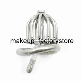 Massage Male Chastity Cage Spiked Cock Stainless Steel With Urethral Stretcher Dilator Super Small Belt Penis Lock Ring345S