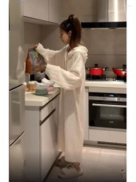 Casual Dresses Gagaok Gentle Soft Texture Hooded For Women Spring Autumn 2023 Loose Solid Versatile High-end Long Vestidos