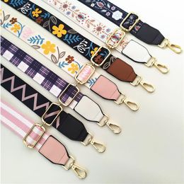 Fashion Rainbow Belt Bag Straps Nylon Flower Women Shoulder Strap Adjustable Wide Strap Parts for Bag Accessories Obag Handle 130 287C