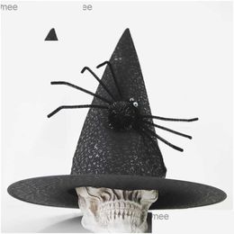 Party Hats Black Spider Witch Hat Childrens Adt Halloween Magician Role Play Props Decoration Clothing Accessories Drop Delivery Home Dhikr