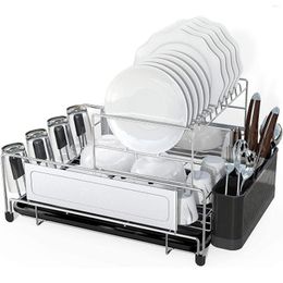 Kitchen Storage Dish Rack Bowl And Chopstick Draining Stainless Steel Multifunctional Tableware RackKnife