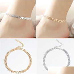Anklets Bohemian Arrow Anklet Men And Women Sen Personality Versatile Minimalist Student Ankle Jewelry Drop Delivery Dhxjh