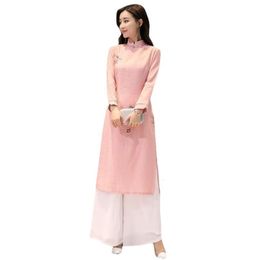 Basic Casual Dresses Vietnam ao dai Spring Cheongsam dress Chinese style womens 230911