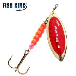 Baits Lures FISH KING Spinner Lure Bait 45g70g125g174g271g Spoon pike Metal Fishing Bass Hard With Hooks 230911