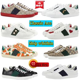 Designer shoes ace sneakers womens bee stars snake embroidered bees platform shoe Printed Leather white band beige canvas Classic Luxury men women Casual tra