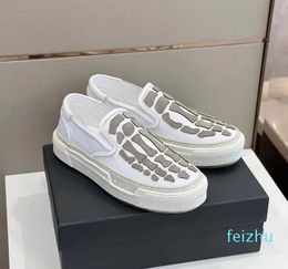 Skel Top Slip Sneakers Designer Men leisure Bone Runner sneakers cowhide luxury ventilate Skel Top Low sports shoes Size