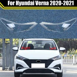 For Hyundai Verna 2020-2021 Auto Headlamp Caps Car Front Headlight Lens Cover Lampshade Lampcover Head Lamp Light Glass Shell