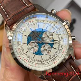 U1 Top AAA Bretiling Men Watch Transocean B06 B01 Navitimer Chronograph Battery Movement Quartz Silver Dial 50TH ANNIVERSARY Stainsteel Swiss Watch Wristwatches