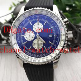 3 Color Navitimer D13022 Chronograph Quartz Men's Watch Stainless Steel Black Men's Sport Watches Rubber Bands1797