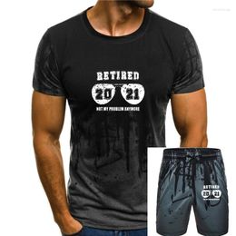 Men's T Shirts Retired 2023 Not My Problem Anymore Funny Retirement Gift T-Shirt Cotton Men Street Tops Shirt Discount Group
