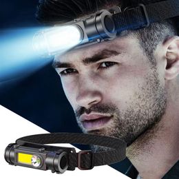 Portable Flashlight XPE Powerful LED Headlamp USB Rechargeable Camping Fishing Flashlight Waterproof 18650 Battery Magnet Head Lam277O