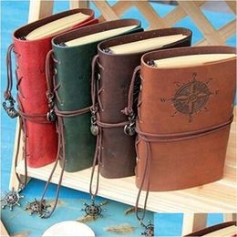 Greeting Cards Retro Anchor Loose-Leaf Notebook Pu Leather Replaceable Stationery Gift Travellers Diary Drop Delivery Home Garden Fes Ot3Kx