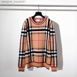 Mens Sweaters Designer Mens Sweaters Knitwear black and white yellow coffee knit wool warm classic plaid stripe brand fashion casual long sleeve luxury wrinkleproo