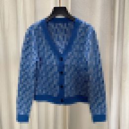 2023 Blue/White/Khaki Letter Print Women's Cardigan Brand Same Style Women's Sweaters DH146