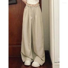 Women's Pants Deeptown 90s Vintage Casual Women Oversized Elegant Korean Style Trousers Pleated Baggy Khaki Wide Leg Japanese Joggers