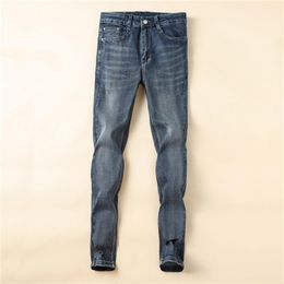 New Arrival Mens Designer Bags Jeans Fold Stripe Style Washed Fashion Straight Jean s Slim-leg Pants Motorcycle Biker Business Lei317U