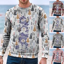 Ethnic Clothing Sweatshirts For Men Women Winter Christmas Top Blouse Amusing Print Warm Long Sleeved Sweatshirt Junior Outfit