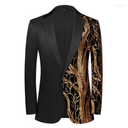 Men's Suits High Quality Blazer Men Elegant Fashion Casual Sequin Banquet Dance Wedding Groomsmen Party Suit Jacket Slim Costume