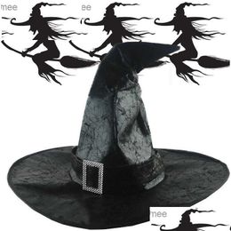 Party Hats 2021 Halloween Leather Witch Hat Role Playing Costume Children Adt Point Top Z230809 Drop Delivery Home Garden Festive Supp Dhx4D