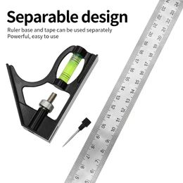 30CM Adjustable Combination Spirit Level Ruler Stainless Steel Aluminium Durable Adjustable Square Angle Ruler Mobile angle rule