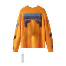 Men's Sweater Winter Wool Sweater Knitted Pullover Ow Designer Hoodie Round Neck Pullover Coat Men Women Necklace Mohair Sweater