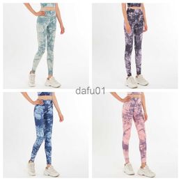 Active Pants Tie Dyed Yoga Pants Women's Printed High Waist and Hip Lifting Running Fitness Suit Set Cross border Yoga Pants in Europe and America x0912