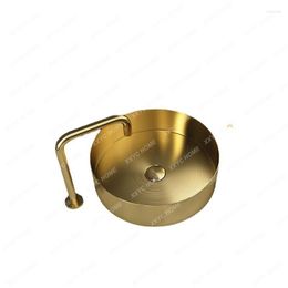 Bathroom Sink Faucets Golden 304 Stainless Steel Table Basin Household Wash Homestay El Exhibition Hall Art