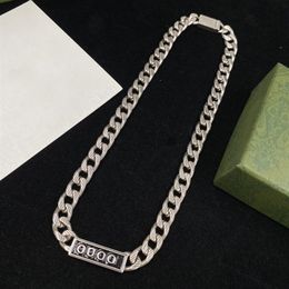 Top Luxury Designer Choker Necklace Chain for Woman or Man Simple Fashion Letter Silver Design Necklaces Chain Supply252V