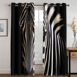 Curtain 3D Custom Black And White Classic Animal Zebra Lion Tiger Polyester Shading Blackout For Bedroom Living Room Decoration