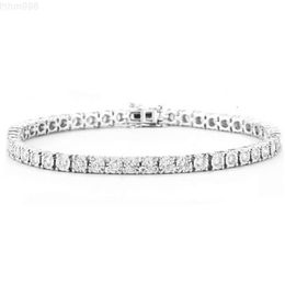 5mm Moissanite Diamond Round Tennis Bracelet 925 Sterling Silver Custom Hip Hop Jewelry Charm Bracelets for Men Women