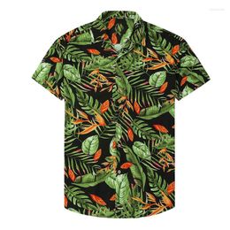 Men's Casual Shirts Damipow Hawaiian For Men Short Sleeve Aloha Beach Shirt Floral Summer Button Down