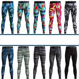 NEW Arrival Camouflage Elastic Compression Tight Men's Sport Gym Pro Combat Basketball Training Running Fitness Pants3114