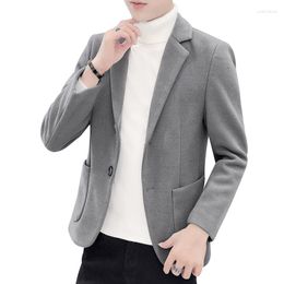Men's Suits 2023 Woollen Coat Autumn Winter Leisure Business Thickened Warm Suit