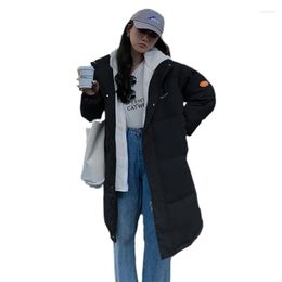 Women's Trench Coats Long Winter Jacket Women Solid Thick Zipper Loose Korean Style Ladies Casual Parkas Sleeve Pockets For Female 2023