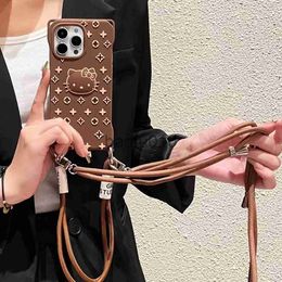 Cell Phone Cases Beautiful iPhone Phone Cases 15 14 13 Pro Max Luxury LU Crossbody Silicone Purse 14promax 13promax 12promax 14pro 13pro 12pro 11Pro 12 11 Case with Box