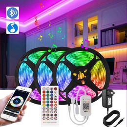 LED Strips LED Strip Light Bluetooth LED Ruban TV Backlight Remote Control Luminous Neon Room Holiday Party Decorative Lights HKD230912